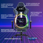 Silla Gamer A-231127F Gem Blue con Masaje Lumbar