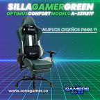 Silla Gamer A-231127F Green con Reposapies