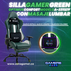 Silla Gamer A-231127F Green con Masaje Lumbar