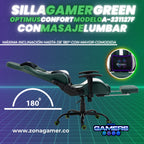 Silla Gamer A-231127F Green con Masaje Lumbar