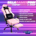 Silla Gamer A-231127F Pink con Reposapies
