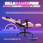 Silla Gamer A-231127F Pink con Reposapies