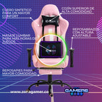 Silla Gamer A-231127F Pink con Masaje Lumbar