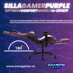 Silla Gamer A-231127F Purple con Reposapies