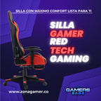 Silla Tech Gaming Red con Reposapies