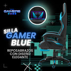 Silla Gamer AQ-1039F Blue con Masajeador Lumbar y Reposapies incluido