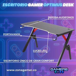 Combo Silla Gamer A-231127F Blue + Escritorio Gamer Optimus Desk