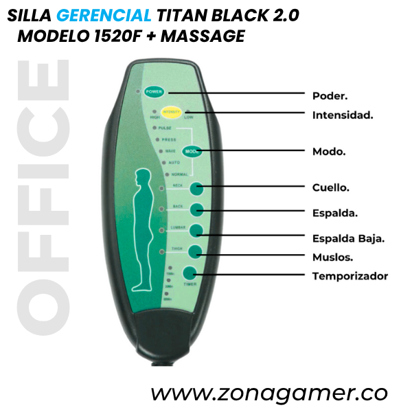 Silla Gerencial Optimus Black 1520F + Massage