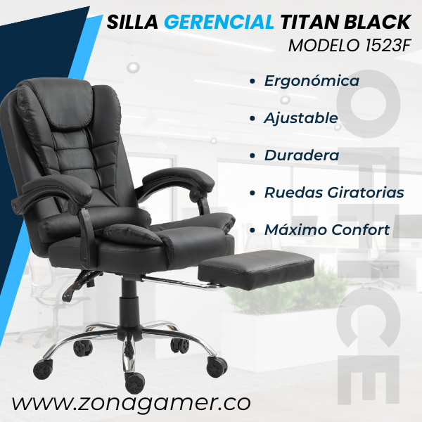 Silla de Oficina Titan Black 1523F