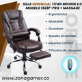 Silla Gerencial Titan Brown 1523F-PRO + Massage