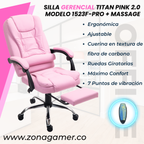 Silla Gerencial Titan Pink 1523F-PRO + Massage