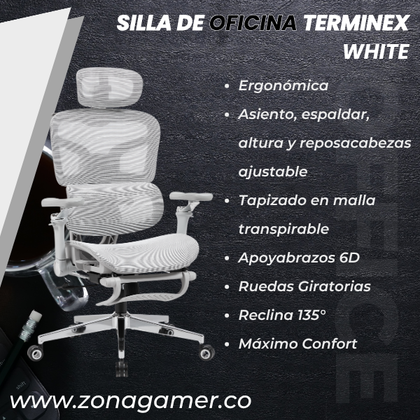 Silla de Oficina Terminex Ergonomica White