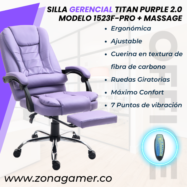Silla Gerencial Titan Purple 1523F-PRO + Massage