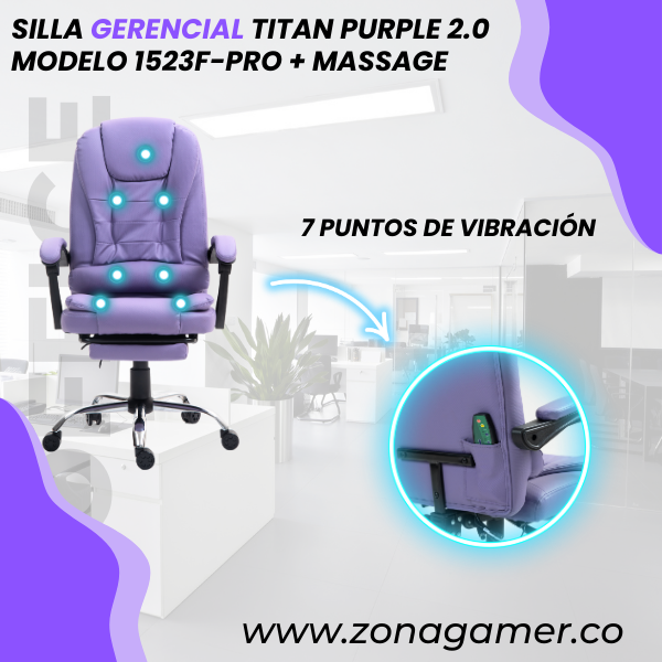 Silla Gerencial Titan Purple 1523F-PRO + Massage