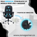 Silla Gerencial Titan Black 1523F-PRO + Massage