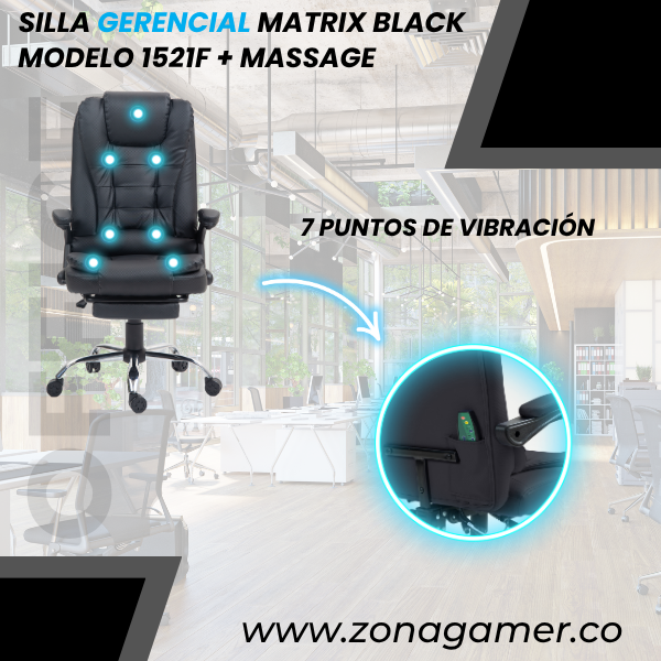 Silla Gerencial Matrix Black 1521F + Massage