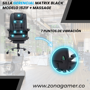 Silla Gerencial Matrix Black 1521F + Massage
