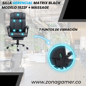 Silla Gerencial Power Black 1522F + Massage