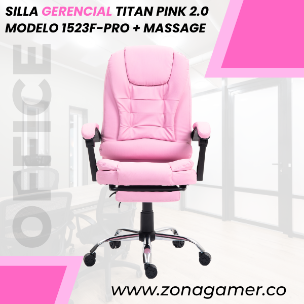 Silla Gerencial Titan Pink 1523F-PRO + Massage