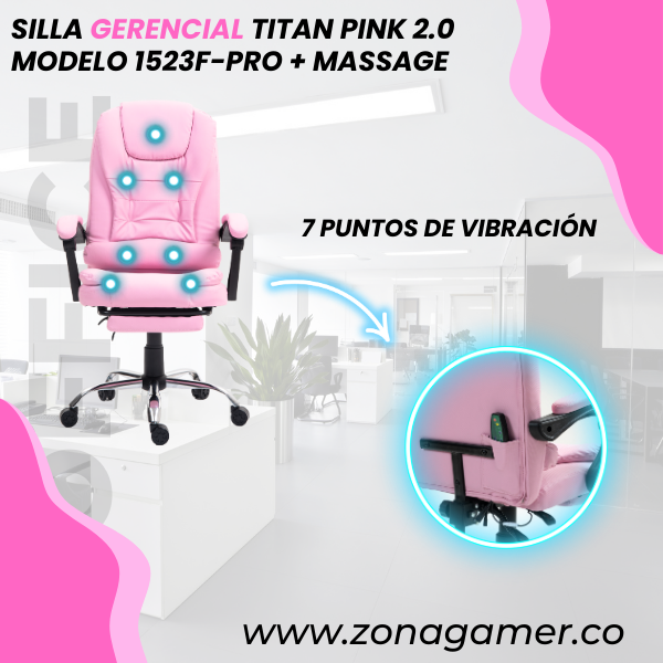 Silla Gerencial Titan Pink 1523F-PRO + Massage