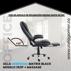 Silla Gerencial Matrix Black 1521F + Massage