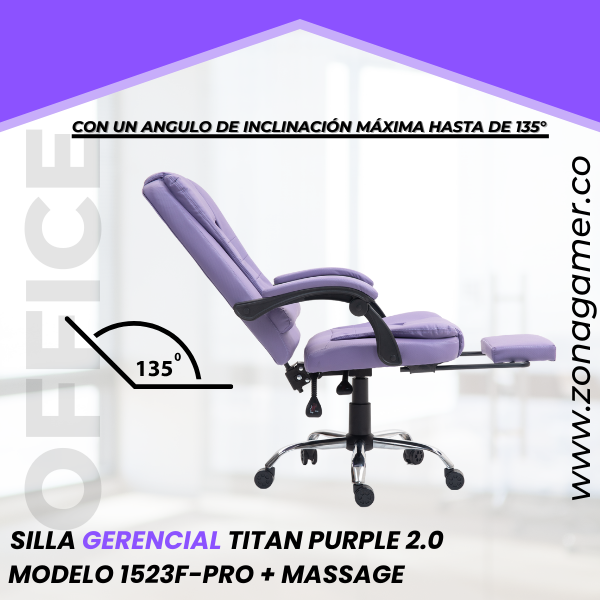 Silla Gerencial Titan Purple 1523F-PRO + Massage