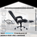 Silla Gerencial Titan Black 1523F-PRO + Massage