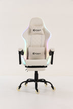 Silla gamer ARMOR-1039F White con luces RGB + reposapiés y ruedas en silicona · named · armor-white-01.jpg