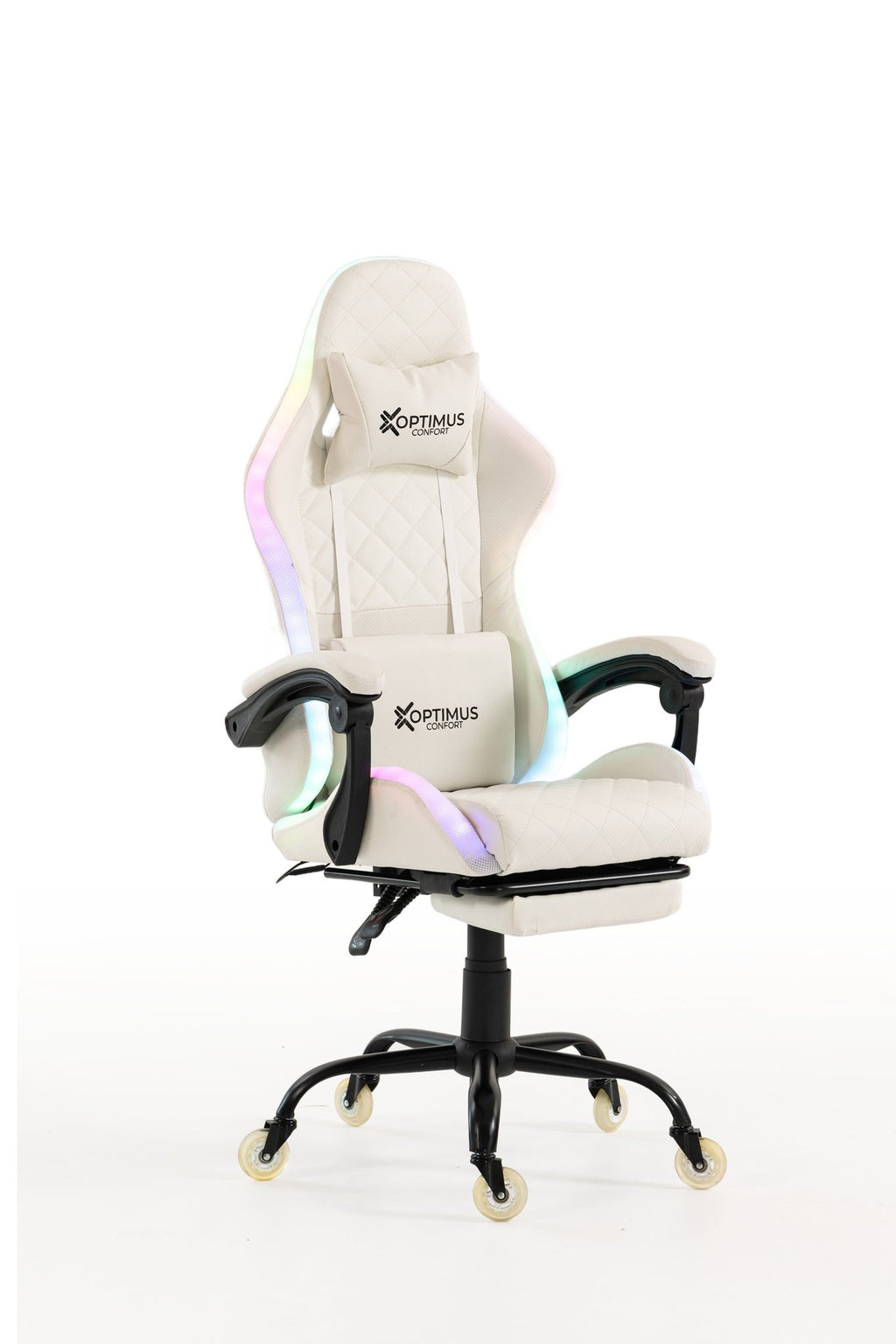 Silla gamer ARMOR-1039F White con luces RGB + reposapiés y ruedas en silicona · white-v5-norm · armor-white-02.jpg