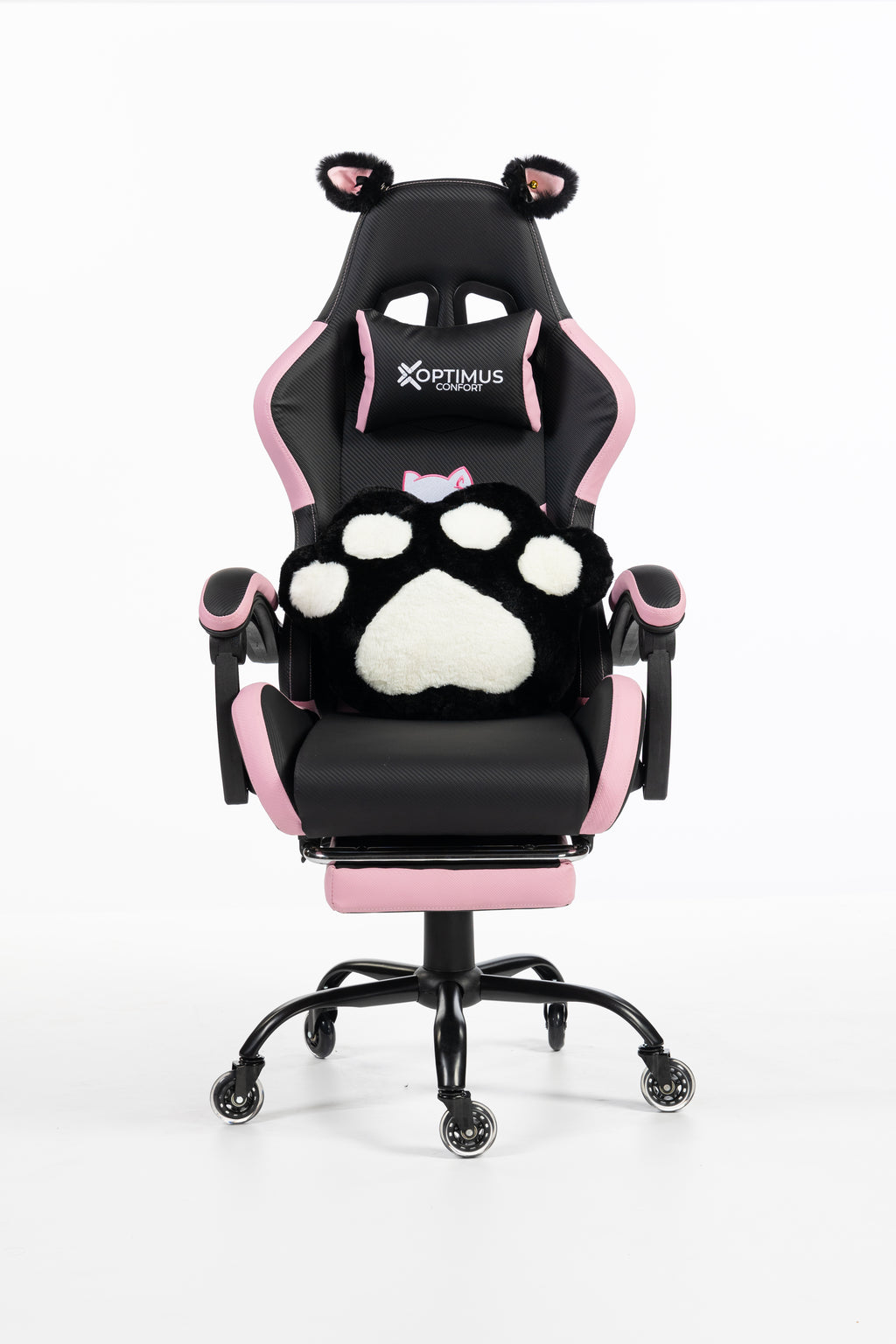 Silla Gamer Cat-1039F Black-Pink con reposapiés y ruedas en silicona · named · cat-1039f-black-pink-01-x1.jpg