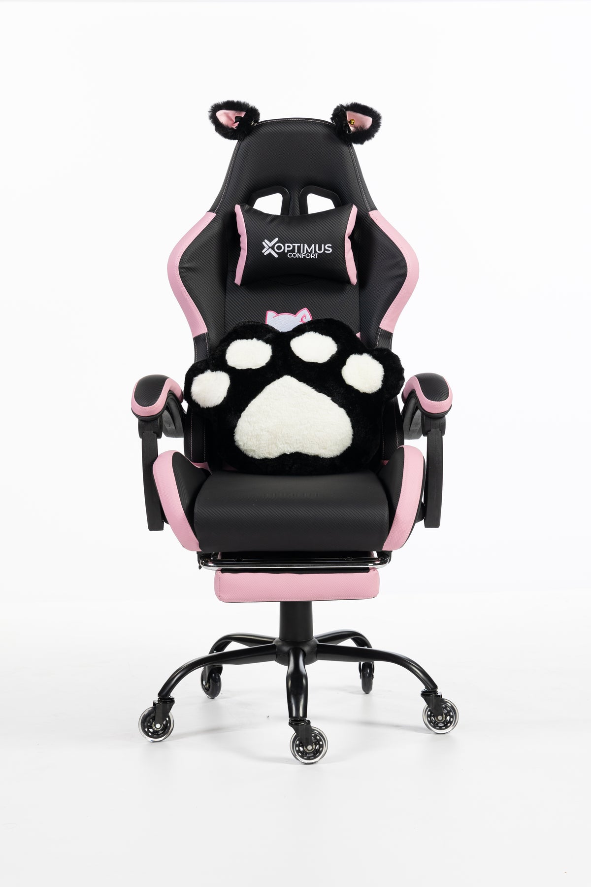 Silla Gamer Cat-1039F Black-Pink con reposapiés y ruedas en silicona · named · cat-1039f-black-pink-01-x1.jpg