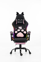 Silla Gamer Cat-1039F + RGB Black-Pink con reposapiés y ruedas en silicona. · named · cat-1039f-black-pink-01.jpg