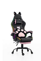 Silla Gamer Cat-1039F + RGB Black-Pink con reposapiés y ruedas en silicona. · white-v5-norm · cat-1039f-black-pink-02.jpg