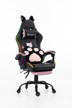 Silla Gamer Cat-1039F + RGB Black-Pink con reposapiés y ruedas en silicona. · named · cat-1039f-black-pink-02.jpg