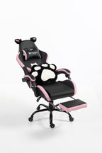 Silla Gamer Cat-1039F Black-Pink con reposapiés y ruedas en silicona · named · cat-1039f-black-pink-03-x1.jpg