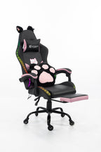 Silla Gamer Cat-1039F + RGB Black-Pink con reposapiés y ruedas en silicona. · named · cat-1039f-black-pink-03.jpg