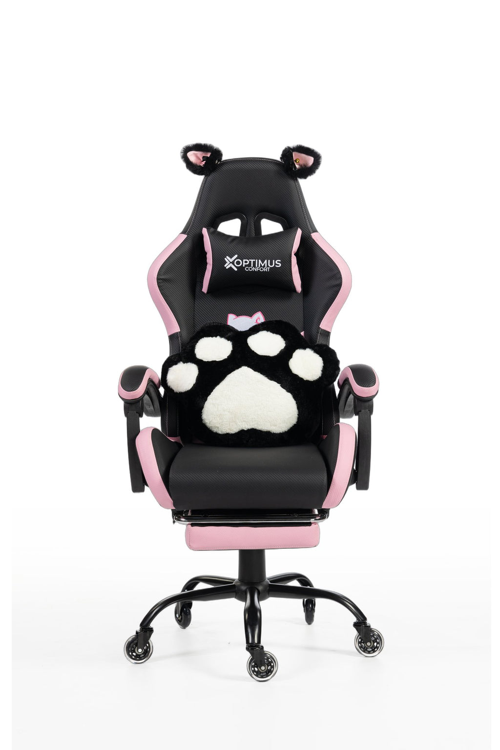 Silla Gamer Cat-1039F Black-Pink con reposapiés y ruedas en silicona · white-v5-norm · cat-1039f-black-pink-x1-01.jpg