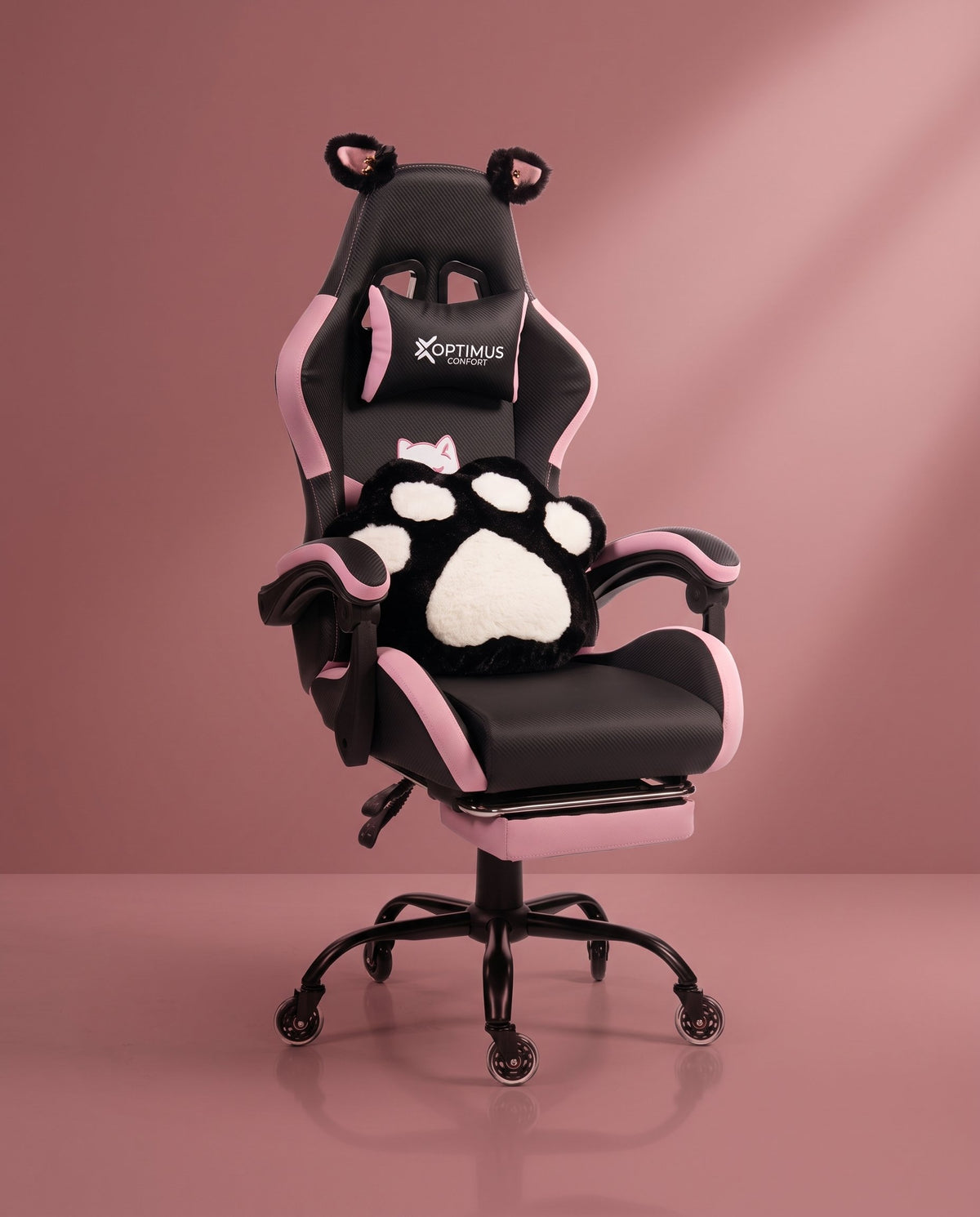 Silla Gamer Cat-1039F Black-Pink con reposapiés y ruedas en silicona · set-2k · cat-1039f-black-pink-x1-02-armonia.jpg