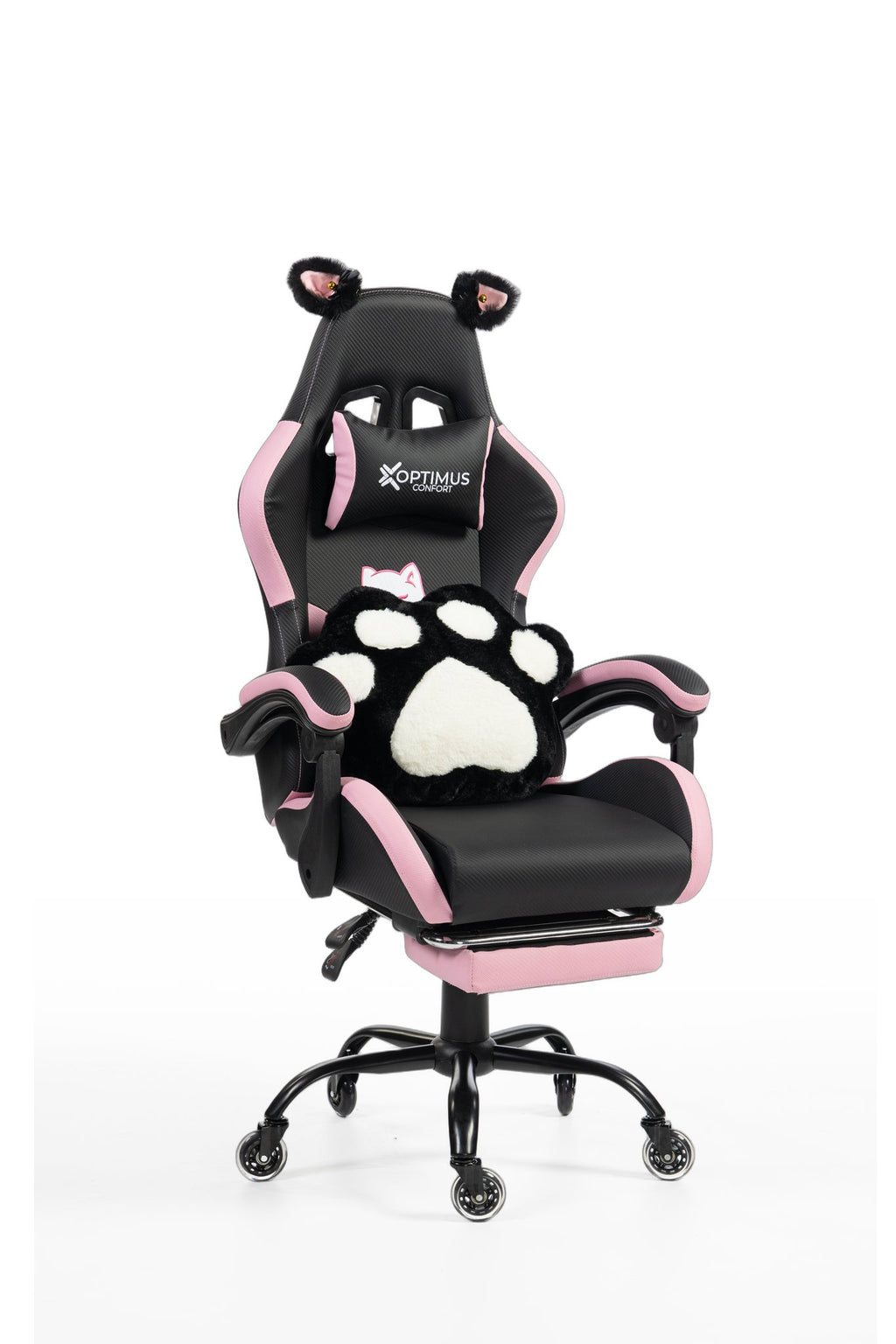 Silla Gamer Cat-1039F Black-Pink con reposapiés y ruedas en silicona · white-v5-norm · cat-1039f-black-pink-x1-02.jpg