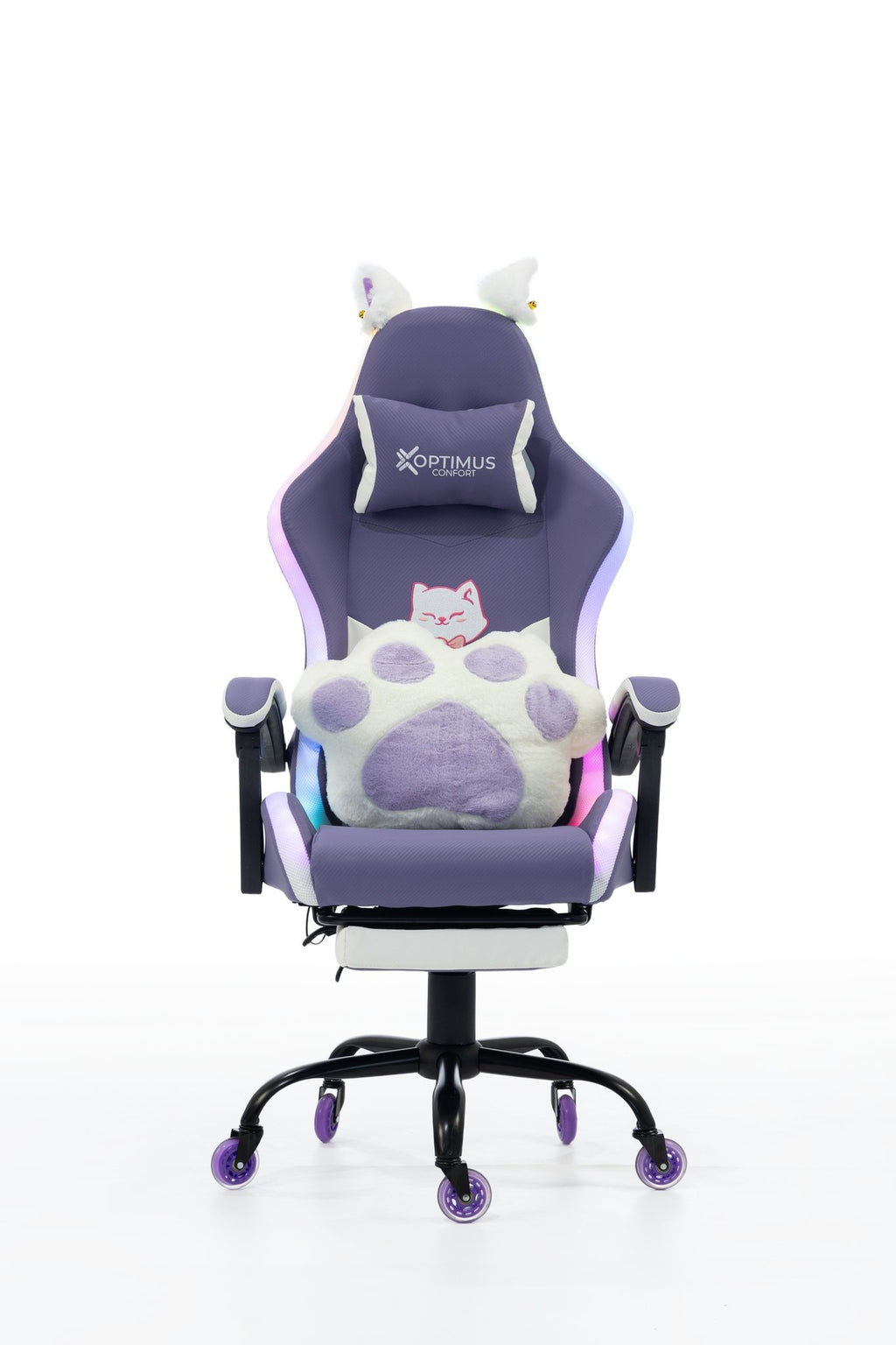 Silla Gamer Cat-1039F + RGB Lilac-White con reposapiés y ruedas en silicona. · white-v5-norm · cat-1039f-lilac-white-01.jpg