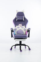 Silla Gamer Cat-1039F + RGB Lilac-White con reposapiés y ruedas en silicona. · named · cat-1039f-lilac-white-01.jpg
