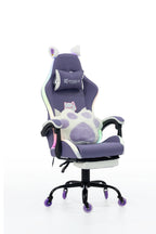 Silla Gamer Cat-1039F + RGB Lilac-White con reposapiés y ruedas en silicona. · white-v5-norm · cat-1039f-lilac-white-02.jpg
