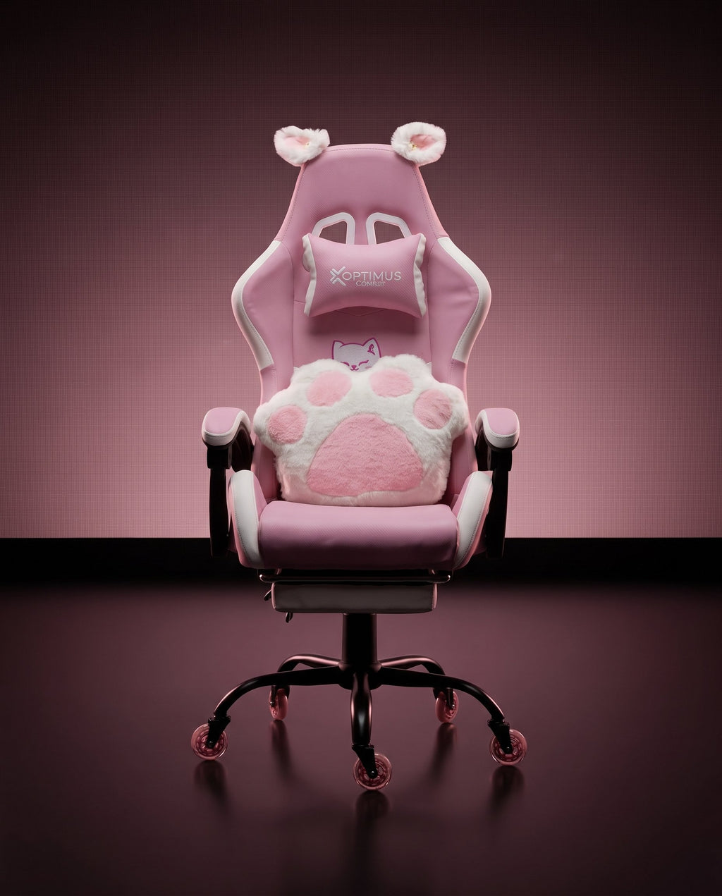 Silla Gamer Cat-1039F White-Pink con reposapiés y ruedas en silicona · set-2k · cat-1039f-pink-01-contraste.jpg