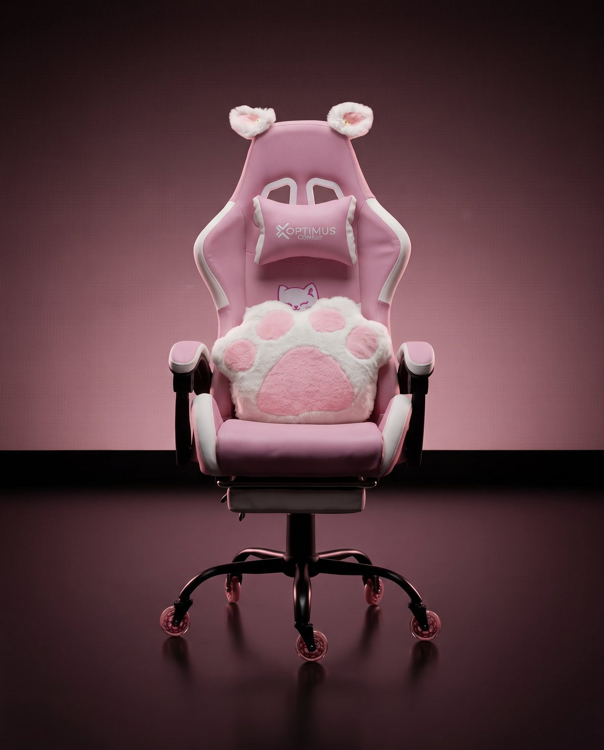 Silla Gamer Cat-1039F White-Pink con reposapiés y ruedas en silicona · set-2k · cat-1039f-pink-01-contraste.jpg