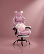 Silla Gamer Cat-1039F White-Pink con reposapiés y ruedas en silicona · set-2k · cat-1039f-pink-02-armonia.jpg