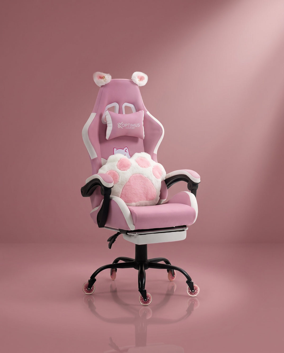 Silla Gamer Cat-1039F White-Pink con reposapiés y ruedas en silicona · set-2k · cat-1039f-pink-02-armonia.jpg