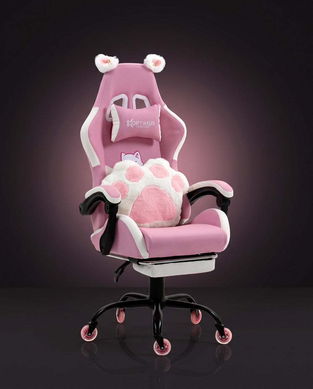 Silla Gamer Cat-1039F White-Pink con reposapiés y ruedas en silicona · set-2k · cat-1039f-pink-02-contraste.jpg