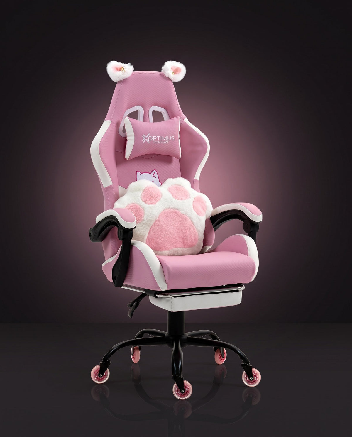 Silla Gamer Cat-1039F White-Pink con reposapiés y ruedas en silicona · set-2k · cat-1039f-pink-02-contraste.jpg