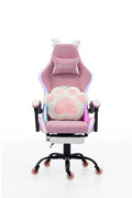 Silla Gamer Cat-1039F + RGB Pink-White con reposapiés y ruedas en silicona. · white-v5-norm · cat-1039f-pink-white-01.jpg