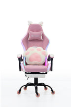 Silla Gamer Cat-1039F + RGB Pink-White con reposapiés y ruedas en silicona. · white-v5-norm · cat-1039f-pink-white-01.jpg